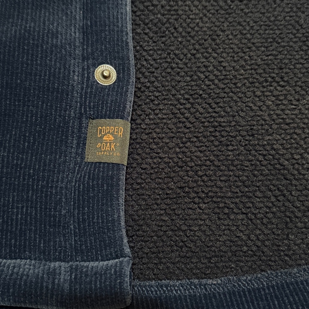 Copper Oak Men's Navy Blue Corduroy Fleece Jacket M, L NWT - Picture 8 of 13